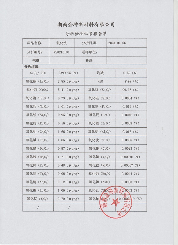 湖南金坤新材料有限公司,金屬鈧,金屬鈧粉,鋁鈧合金,金屬鈧靶,鋁鈧靶材,鋁基靶材,氧化鈧,各類(lèi)鈧鹽,氟化鈧,貴金屬粉末低氧超細(xì)鈦粉,鋯粉,鉿粉,鈮粉,鉭粉